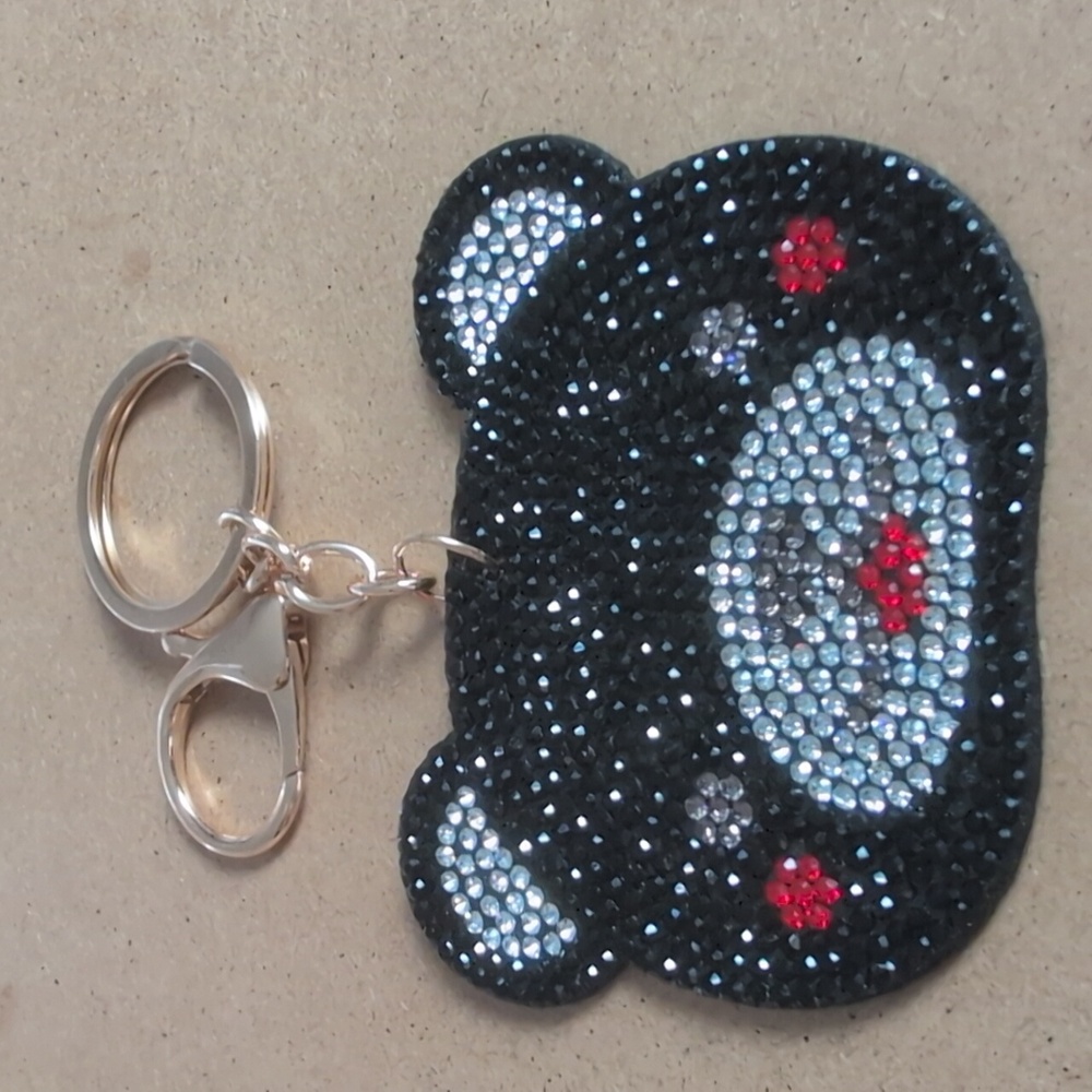 Black Bear Rhinestone Keychain Bag Charm